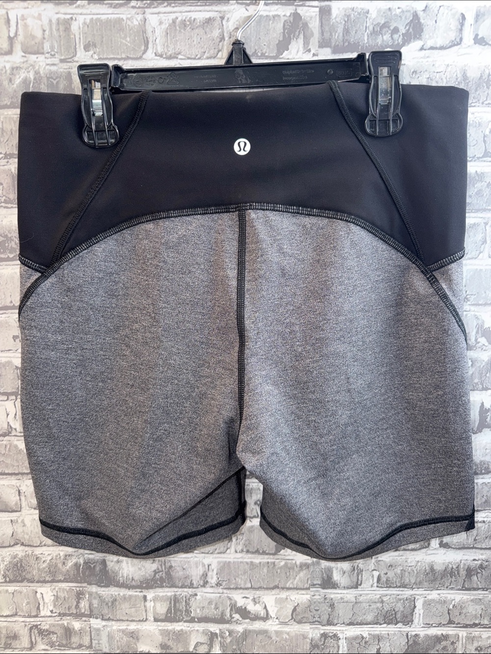 Lululemon Women's Gray/Black High-Rise Athletic Shorts